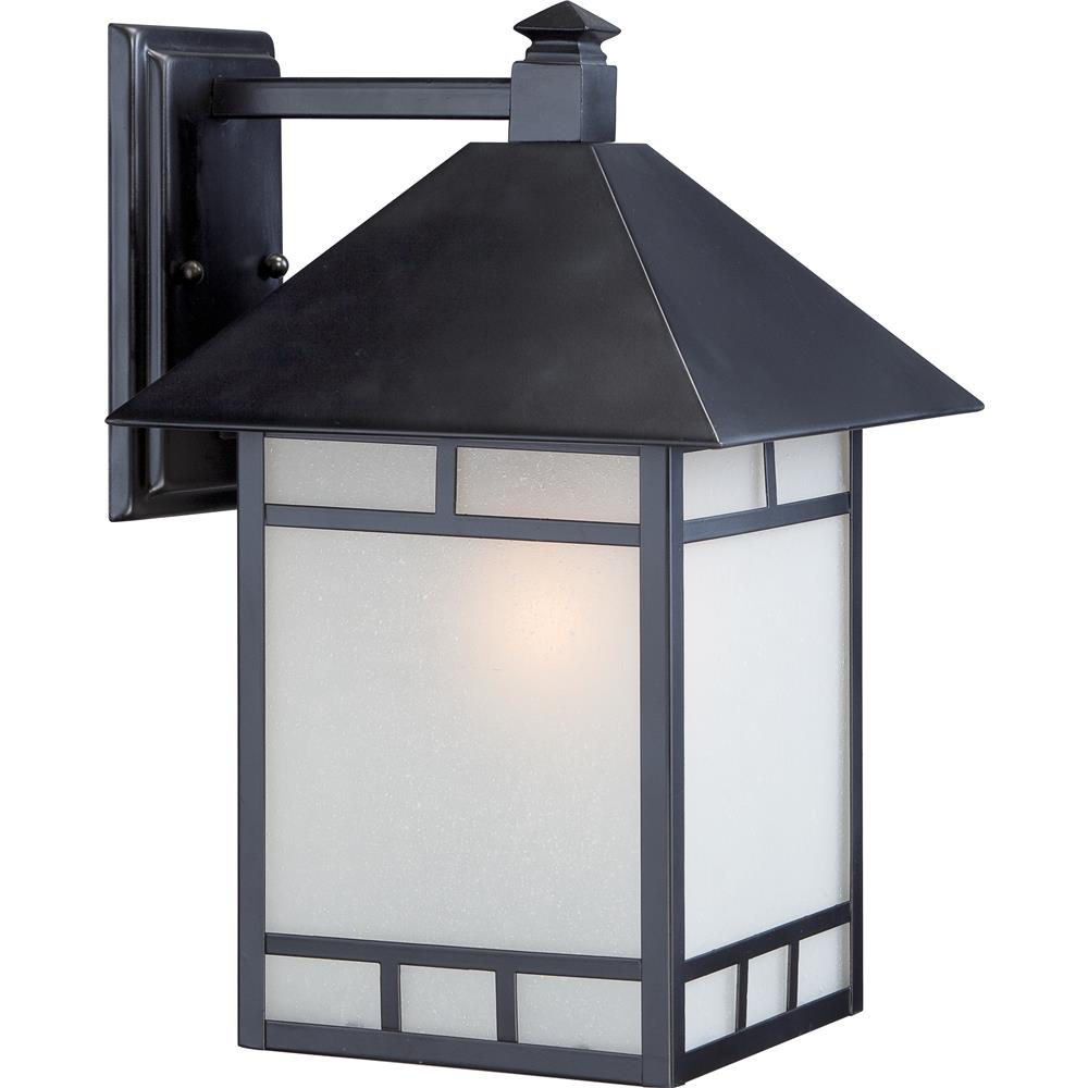 Nuvo Lighting 60/5603  Drexel 1 Light 10" Outdoor Wall Fixture with Frosted Seed Glass in Stone Black Finish